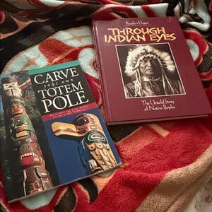 Set of 2 Indigenous Reads, Carve Your Own Totem Pole,Through Indian Eyes RDigest